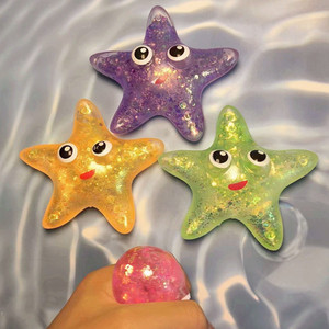 Jouet à presser Étoile de mer Aurore 12cm en Maltose TPR, Portable, Anti-stress, Cadeau pour les 6 ans et plus, Stimulant d'humeur pour les journées bien remplies - Product Image 1