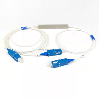 Splitter Tabung Baja Tipe SC/APC Konektor 0.9mm Fiber Optik Splitter untuk Kotak FTTH