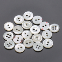 Boutons de coquillage blanc-Flatback, décoré de perles, 2 trous, pour chemises formelles pour hommes