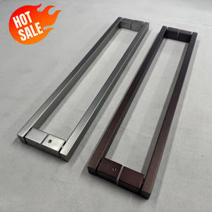 Poignée de porte en cuivre pur pour vitrine de centre commercial, café, hôtel de luxe moderne, salle de bain, douche – Grand tirette moderne - Product Image 5