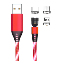 March Expo 2025 Produits tendances chauds OEM Led lumière rouge accessoires de téléphone magnétiques lumineux charge rapide câble de cordon de chargeur USB