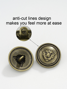 Chất Lượng Cao 20Mm Máy Có Thể Giặt Leopard In Chân Nút Mạ Điện Kết Thúc Kẽm Hợp Kim Kim Loại Cho Quần Áo Áo - Product Image 3