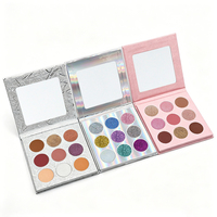 Palette de fards à paupières 9 couleurs haute pigmentation, marque privée, pailletée, scintillante, mate, végane, maquillage pour les yeux, longue tenue
