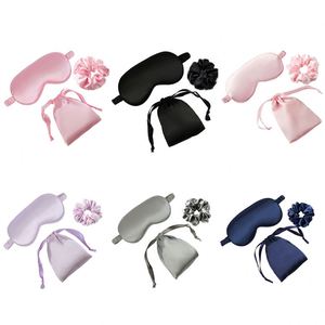 Coffret Cadeau Douche Nuptiale – Masque de Nuit en Fausse Soie Couleur Unie avec Pochette de Rangement – Kit de Sommeil Portable pour Voyage et Faveurs de Fête – Protection des Yeux - Product Image 1