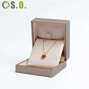 Gold Wholesale Custom Premium PU Leather Jewelry Boxes for Necklace Bracelet Ring <b>Earrings</b> Boxes Jewelry <b>Box</b> - Product Image 1