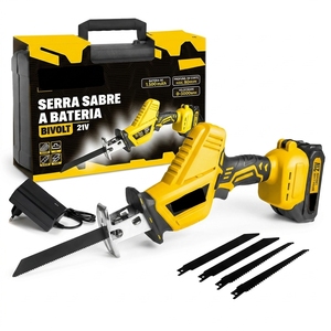 Scie sauteuse à moteur à balais alimentée par batterie 21V, outil industriel et de bricolage pour la découpe du métal, du bois, du PVC et du plastique - Product Image 1