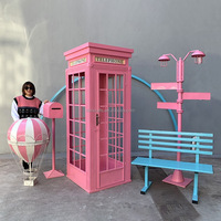 NINI Promotion Exceptionnelle : Ensemble de Cabines Téléphoniques Roses Vintage, Décoration Personnalisée en Métal, Cabine Téléphonique de Londres à Vendre