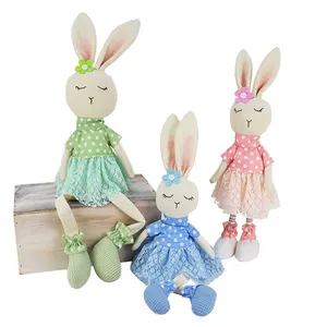 Handmade Sweet Bunny Ornaments for 2023 Easter Day Home Decor Sitting Standing Little Rabbit Bunnies Doll