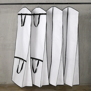 कस्टम लोगो फोल्डेबल ब्रिडल परिधान बैग धूल पोशाक के साथ साइड-जिपर फोल्डेबल गैर बुना हुआ शादी के गाउन कवर ड्रेस कवर बैग - Product Image 1