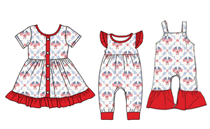 Conjunto de Ropa para Niñas con Estampado de Bandera Estadounidense del 4 de Julio, Lazos con Estrella Occidental, Vestido con Volantes, Pantalones Cortos, Mameluco para Bebé, Ropa para Hermanas - Product Image 4