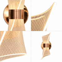 Lampe murale LED spirale moderne et créative en aluminium et acrylique, à intensité variable, pour chambre de luxe, couloir et décoration intérieure d'hôtel