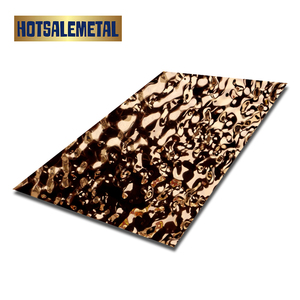 Tôle d'acier inoxydable 304/316 à effet vague, argent/or/bleu/or rose pour mur décoratif - Product Image 6