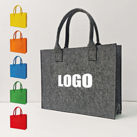 Sac fourre-tout en feutre non tissé à longue poignée avec logo personnalisé et impression de lettres