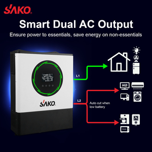 Système solaire hybride Sunpolo-GN 11 kW à onde sinusoïdale pure avec double MPPT, compatible on/off grid, 48 V et double sortie AC - Product Image 2