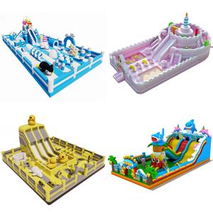 Château gonflable avec toboggan et obstacles, château gonflable extérieur pour enfants, jouet de saut pour les terrains de jeux commerciaux - Product Image 2