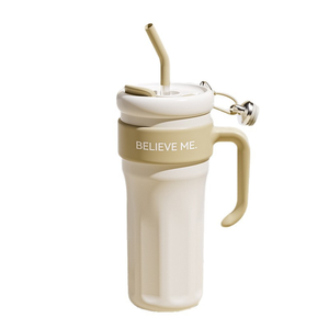 High Appearance Girls' Simple Water <b>Cup</b> Straw Insulated <b>Cup</b> Large Capacity 316 Food Grade Stainless Steel <b>Ice</b> Cream <b>Cup</b> - Product Image 3