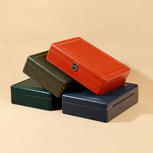 Voyage personnalisé noir bijoux bracelet organisateur boîte de rangement en cuir rectangle collier étui en cuir - Product Image 6