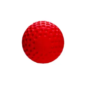 High Quality 9'' Red PU Dimpled Training baseball Machine Ball cricket ball