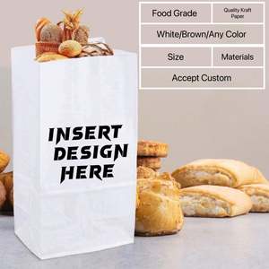 Sac en papier kraft imprimé avec logo personnalisé, résistant à la graisse, recyclable, pour pain, gobelets à café et en-cas - Product Image 5