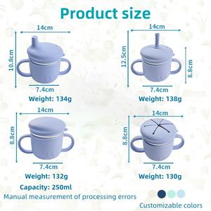 Cubiertos de Silicona <span class=keywords><strong>para</strong></span> Niños, Cuchara y Tenedor de Acero Inoxidable 304, Vaso Antiderrames, <span class=keywords><strong>Plato</strong></span> Dividido <span class=keywords><strong>con</strong></span> <span class=keywords><strong>Ventosa</strong></span> y Cubiertos de Silicona Extraíbles - Product Image 6