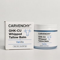 Crème Visage GHK-Cu au Cuivre et Vanille Anti-âge Hydratante, Baume Fouetté au Suif de Bœuf Nourri à l'Herbe et au Miel avec GHK-Cu pour le Visage
