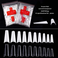 Prix usine 500 pièces naturel/clair manucure conseils français tête plate Denim faux ongles cercueil Extension ongles conseils