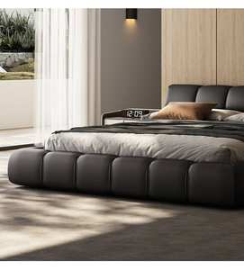 Новая кровать-софа 2025 года из натуральной кожи высшего качества, 1,8 м, размер King Size, в итальянском минималистичном стиле, с обивкой, для главной спальни, свадебная - Product Image 4