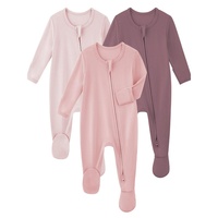 Combinaison en coton unisexe pour nouveau-né avec fermeture éclair bidirectionnelle, imprimé animal, ensemble de vêtements pour bébé écologiques, OEM, combinaison pour bébé personnalisée