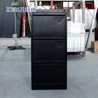 Armoire de classement métallique à 3 tiroirs en acier laminé à froid avec serrure à clé pour le rangement de dossiers A4 au bureau