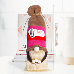 Best Selling Cute Knitted Coffee Cup <b>Doll</b> Garden Gnome Figurine Factory Christmas Decoration Holiday Party Thank You Favors - Product Image 2