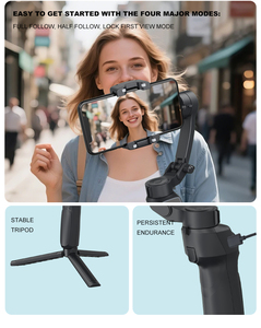 智能手机万向节稳定器<span class=keywords><strong>3</strong></span>-手持万向节面部跟踪超广角镜头防抖视频5.1 - Product Image 3