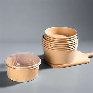 Tazón Redondo de Cartón Desechable con Logotipo Personalizado para Envasado de Alimentos, Uso para Ensaladas, Impresión en Lámina Dorada a Prueba de Fugas - Product Image 2