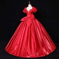 Robes de soirée élégantes pour femmes, de bal rouge, avec perles, pas cher