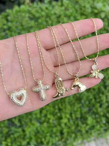 Impresionante joyería para hombre, colgante de gemas de cristal con forma de corazón, conjunto de bisel chapado en oro de latón de aspecto alto, colgante para regalo de aniversario - Product Image 4