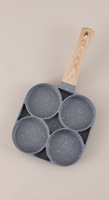 Poêle à crêpes et omelettes moderne antiadhésive en métal 4 tasses, avec bord enveloppé, en verre carré, fond en aluminium, pour grossistes