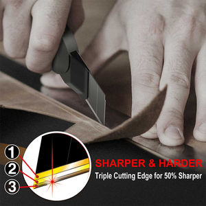 Couteau de combat utilitaire de sécurité rétractable en acier à haute teneur en carbone de qualité industrielle durable de 18 mm SK-2, noir, non interchangeable - Product Image 5