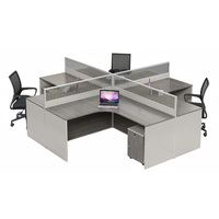 Poste de travail de bureau incurvé avec cloison, bureau informatique moderne en bois, table de direction de luxe, ensemble de mobilier de bureau