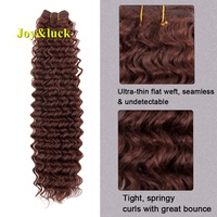 # Extensions de cheveux synthétiques ondulés profonds rouge cuivre 350, trame simple, pose rapide, résistantes à la chaleur