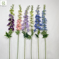 Grosir tangkai Delphinium cabang panjang sutra bunga ungu biru penataan bunga pernikahan