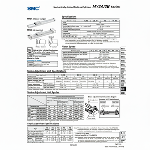 Cilindro sin vástago SMC Pneumatics, cilindros articulados mecánicamente, categoría de producto - Product Image 1