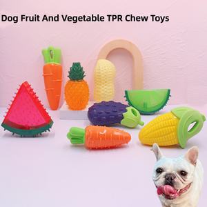 Jouets pour animaux de compagnie en forme de fruits et légumes, jouets à mâcher qui couinent, durables, interactifs, pour soulager l'ennui, jouet couineur pour chien, vente en gros - Product Image 2