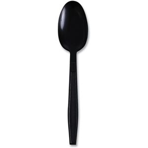 Boardwalk Heavyweight <b>Wrapped</b> Polypropylene Teapoons <b>Black</b> Disposable Spoons 1000/Carton - Product Image 1