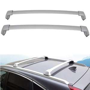 แร็คหลังคาอลูมิเนียมอัลลอยด์สีเงินสำหรับรถยนต์ฮอนด้า ซีอาร์วี ปี 2012-2016 ยี่ห้อ JOESHIER ขายส่ง พร้อมราวขวางสำหรับบรรทุกสัมภาระ - Product Image 2