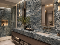 Dalles de marbre dolomite bleu Pacifique, pierre naturelle polie, pour îlots de cuisine, comptoirs, tables à manger et meubles-lavabos de salle de bain