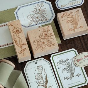 Timbres en bois en caoutchouc <span class=keywords><strong>pour</strong></span> la création de cartes DIY et le scrapbooking, vente en gros Planet Rose - Product Image 6