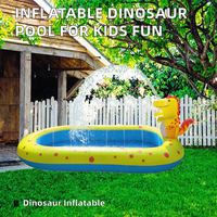 Aufblasbarer Dinosaurier-Kinderpool aus PVC für Garten, Rasen und Strand - Wassermatte und Spaßiges Wasserspielzeug für den Sommer