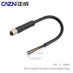直角M5连接器插头电缆防水公母3针4针无护套电缆1/2/5米聚氯乙烯PUR覆盖插头 - Product Image 2