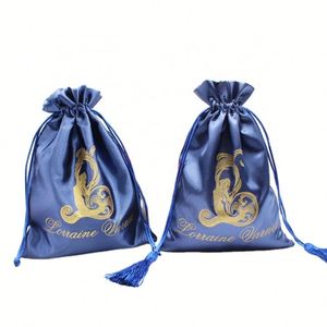 Pochette à cordon personnalisée en satin imprimé sérigraphié avec logo, sac à maquillage, pochette à bijoux écologique, utilisation OEM, cadeau de marque, pochettes cosmétiques - Product Image 2