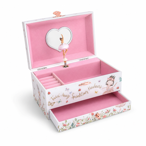 Boîte à bijoux musicale personnalisée avec figurine rotative licorne/ballerine, en MDF durable, pour l'anniversaire des enfants - Product Image 1