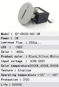 Lampu Dinding Led, Lampu Tangga Aluminium Sensor Gerak, Lampu Tangga Tersembunyi 3W IP20, Lampu Dinding Modern - Product Image 5